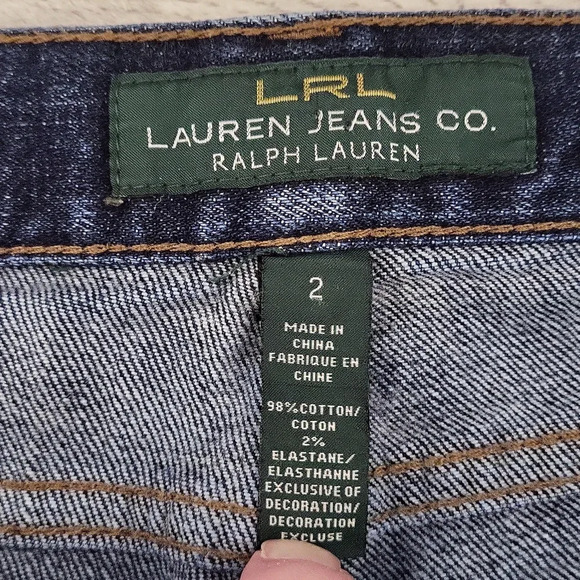 LRL Ralph Lauren Womens 2 Classic Bootcut Dark Wash Denim Blue Jeans Casual - Picture 5 of 10